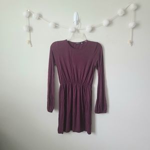 Nasty Gal Burgundy Knit Long Sleeve Mini Dress Size 4